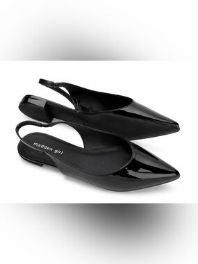 Madden Girl Black Patent Delaney Ballet  Flats Size 9M